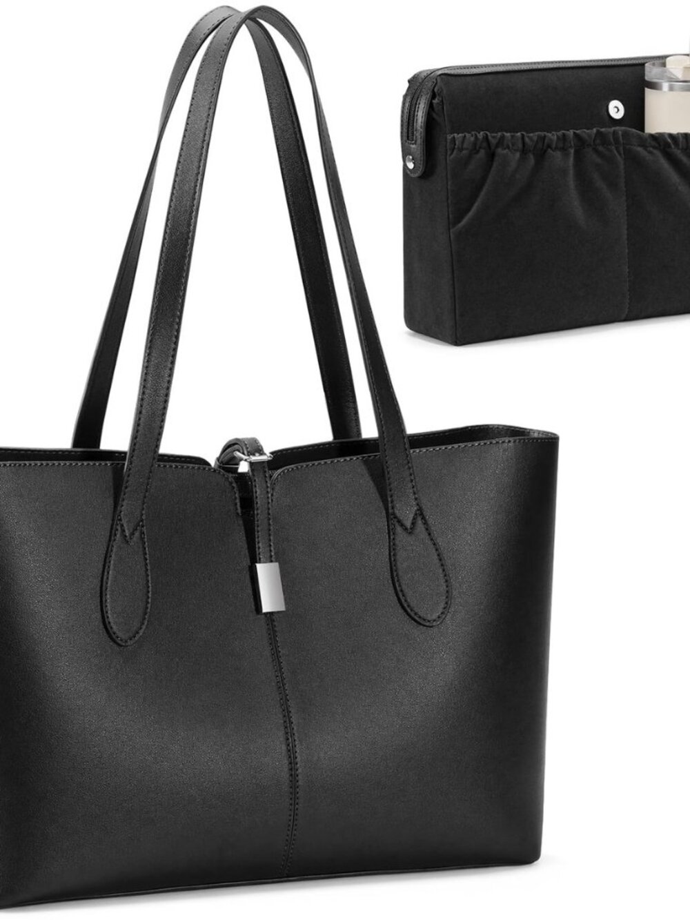 Tote Bag for Women 15.6" Work Handbag with Removable Laptop Sleeve